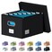 DYWMM File Organizer Collapsible Storage Box for Office File Box with Lids Document Organizer for Office and Home Easy Slide Durable Hanging File Box Black