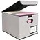 BALEINE File Organizer Box with Lid Collapsible File Folder Organizer with Plastic Slide Hanging File Folder Box for Office Document Storage 1 Pack Beige