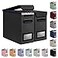 BALEINE File Organizer Box with Lid Collapsible File Folder Organizer with Plastic Slide Hanging File Folder Box for Office Document Storage 2 Pack Black S