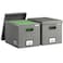 GRSQYS File Organizer Box File Boxes for Hanging Files with Lid Set of 2 Decorative Hanging Folders Letter Size Organizer with OnePiece Plastic Frame Slides Grey 132 101 101in2Pack