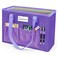 abcxgood Desktop File Organizer BoxCollapsible Hanging Filing BoxHome Office Document Storage Organizer with Front Pocket and Handles Letter Size Folder PURPLE
