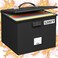 ROSONG Fire Proof File Box for Documents Portable Fireproof Document Organizer Box with Handle Waterproof Safe Locking Folder Storage with Lid