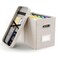 Oterri File Organizer Box with Lid Hanging Filing File Box with Mesh Pocket Document Organizer Box for Letter Files Portable Storage Box with Smooth Sliding Rail for OfficeHome 1 PCS Beige