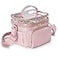 Rexmica Marker Organizer Case for 100 Markers Marker Storage Organizer Bag with Divider and Shoulder Strap Marker Travel Carrying Case with 3 Pockets Pink Patented Design