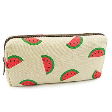 LParkin Watermelon Large Capacity Cute Canvas Pencil Case for Pen Bag Pouch Stationary Case Gadget Makeup Cosmetic Bag Box