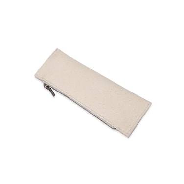 YONBEN Cotton Canvas Pencil Case Simple and Multifunctional Pencil Bag with Zipper Portable Pencil Storage Beige S