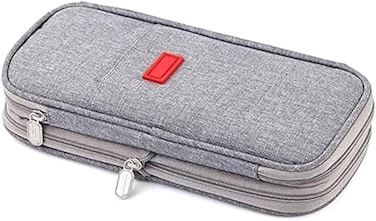 Arnuixty Large Storage Pencil Case Pen Bag with Zipper Big Capacity Pouch Organizer for Office Travel Holder Box Christmas Gift Grey