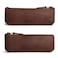 HideDrink Hide Drink Rectangular Pencil Case Pen Marker Pouch for Men and Women Flat Zippered Holder Classic Style for Artists Full Grain Leather Handmade Bourbon Brown