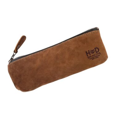 HideDrink Hide Drink Rectangular Pencil Case Pen Marker Pouch for Men and Women Flat Zippered Holder Classic Style for Artists Full Grain Leather Handmade Swayze Suede