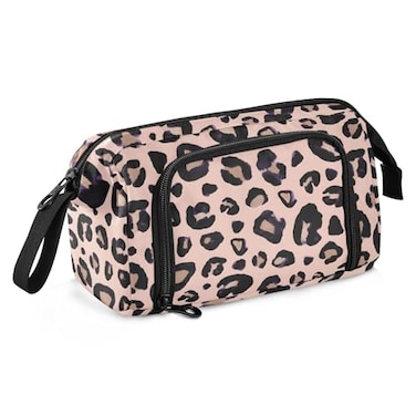 SUABO Big Capacity Pencil Case Leopard Print Cheetah Pink Pouch Pen Case Pencil Box Stationery Bag Makeup Bag Office Organizer for Adults