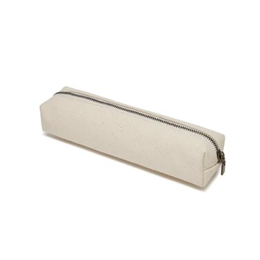 YONBEN Canvas Pencil Case Cartuchera Multifuncional Kawaii Multifunctional Zippered Canvas Pencil Case Beige S