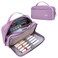 VASCHY Pencil Case Large Cute Pencil Pen Pouch Organizer w Zippers Top Handle School Supplies for KidsTeensStudentsAdults Purple