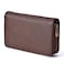 Asvine Fountain Pen Case Genuine Leather Pen Case 10 Divided Slots Coffee Rollerball Pen Holder Handmade Display Organizer Zippered Pouch