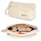FINPAC Pencil Case Corduroy Triangle Makeup Bag Kawaii Pen Bag Pouch Holder Box Organize for Study Office or Travel Beige