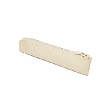 YONBEN Oxford Pencil Case Small Pencil Pouch Slim Pen Case Holder Zipper Bag for School Office CreamOxford Fabric