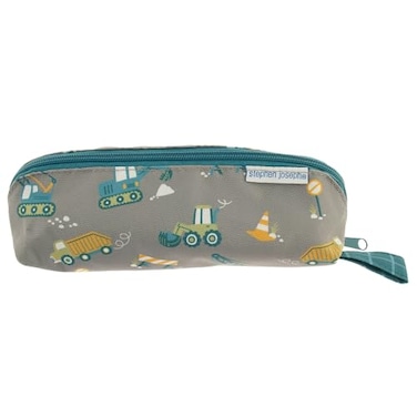 Stephen Joseph All Over Printed Pencil Pouch Multipurpose Kids School Stationary Case Colorful Cute Designs with Large Space for Pencils and Pens Construction Pencil Case