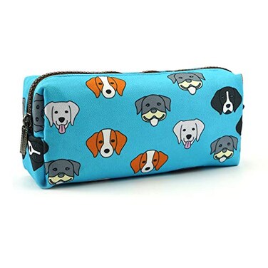 LParkin French Bulldog Pencil Case Capacity Canvas Pen Bag Pouch Stationary Case Makeup Cosmetic Bag Gadget Box