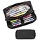 Della Gao Large Pencil Case Big Capacity Pencil Pouch with 2 Compartments Office Pencil Bag with Zipper Big Pen Case for Adults 01Black