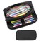 Della Gao Large Pencil Case Big Capacity Pencil Pouch with 2 Compartments Office Pencil Bag with Zipper Big Pen Case for Adults 01Black