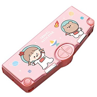 Aisa us Aisa Cartoon Grils Character Plastic Pencil Case Multifunctional Pen Holder Pencil Box Office Supplies