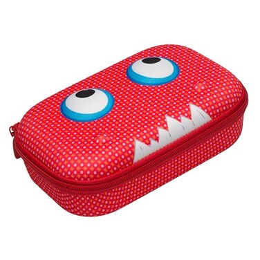 ZIPIT Beast Pencil Box for Kids Large Capacity Cute Pencil Case for School Stationery Organizer Box Red