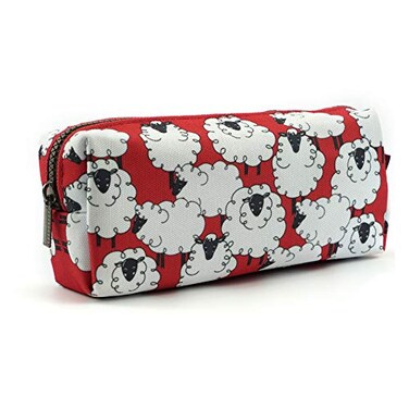 LParkin Sheep Canvas Pencil Case Kawaii Pen Bag Pouch Stationary Case Makeup Cosmetic Bag Gadget Box