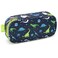 mibasies Boys Pencil Case for Kids MultiSlot Pencil Pouch Galaxy Dinosaur Blue