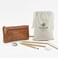 moonster Leather Pencil Case Pouch Handcrafted 8 x 4 Leather Pen Case with Zipper Pencil Cases for Adults with Side Pocket Pencil Pouch Zippered Pen Bag Light Brown
