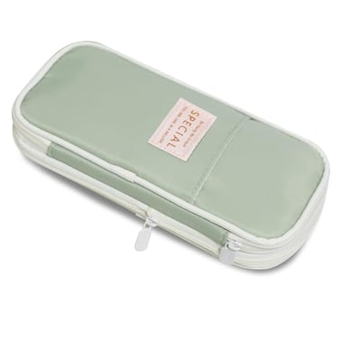 WAFJAMF Large Capacity Pencil Box with Zipper Big Storage Bag Pouch Holder Box Organizer for Office Travel Light Green