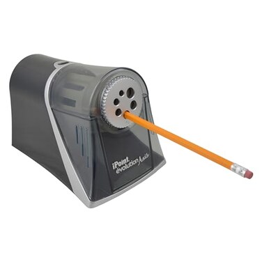 Westcott iPoint Evolution Axis Heavy Duty Electric Pencil Sharpener for Classroom Black and Silver