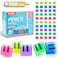 Craiiby 100 Pack Pencil Sharpeners Bulk Colored Handheld Pencil Crayon Double Hole Sharpener School Classroom Supplies