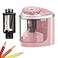 Aogwat Pencil Sharpener Electric Pencil Sharpener for Kids Blade to Fast Sharpen Suitable for No2SchoolClassroomOfficeHome Pink