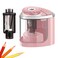 Aogwat Pencil Sharpener Electric Pencil Sharpener for Kids Blade to Fast Sharpen Suitable for No2SchoolClassroomOfficeHome Pink