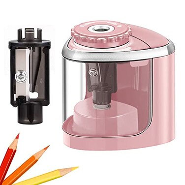 Aogwat Pencil Sharpener Electric Pencil Sharpener for Kids Blade to Fast Sharpen Suitable for No2SchoolClassroomOfficeHome Pink