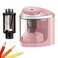 Aogwat Pencil Sharpener Electric Pencil Sharpener for Kids Blade to Fast Sharpen Suitable for No2SchoolClassroomOfficeHome Pink
