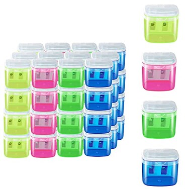 Gutyble 48 Pcs Manual Pencil Sharpeners with Lid for SchoolOffice and Home