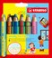 STABILO woody 3in1 duo MultiTalented Pencil Pack of 6 Assorted colors with Sharpener
