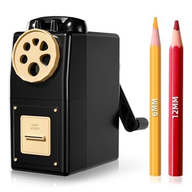 ZMOL Manual Hand Crank Pencil Sharpener Heavy Duty Desktop Pencil Sharpener for Colored Pencils Childrens Classroom Professional Use