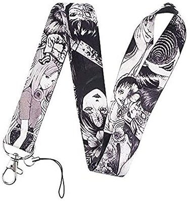 Pinstant Junji Ito Tomie Uzumaki Japanese Horror Manga 177 Neck Lanyard Keychain Holder ID Badge Mobile Phone Pin Strap