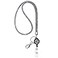 SAVORI ID Card Lanyard 329 Breakaway Safety Clasp Rhinestone Lanyards Crystal ID Card Holder Grey Retractable Badge