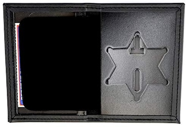 Perfect Fit Dress Leather Badge and ID Case for LA County Sheriff Cutout PF622