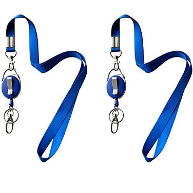 HoAoOo Retractable Badge Reel with Claw Clasp and Clip for Id Card Holders Blue