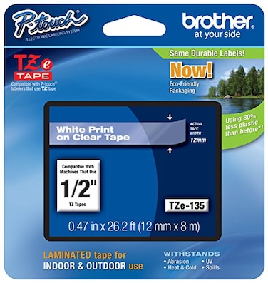 TZe Tapes 2Pack Genuine Brother 12 12mm White on Clear TZe PTouch Tape for Brother PT310 PT310 Label Maker
