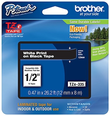 TZe Tapes 2Pack Genuine Brother 12 12mm White on Black TZe Ptouch Tape for Brother PT1890 PT1890 Label Maker