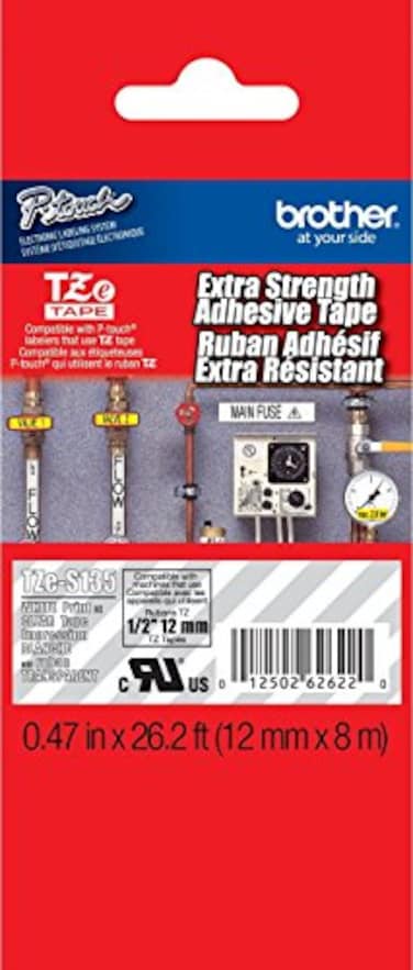 TZES Tapes Brother 12 12mm White Print on Clear Extra Strength Adhesive PTouch Tape for Brother PT1700 PT1700 Label Maker