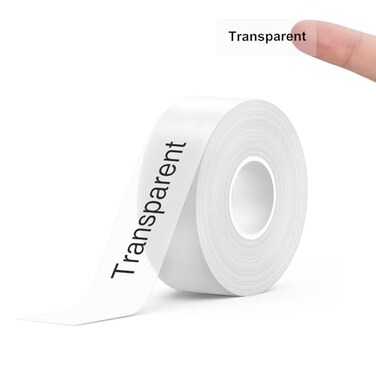 SUPVAN E10 E11 Label Maker Tape 059in 197ft 15mm 6m Transparent Genuine Continuous Laminated Thermal Label Tape Refill Waterproof Oilproof Auto Detect Labels Black on Transparent