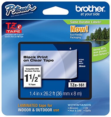 TZe Tapes Genuine Brother 112 36mm Black on Clear TZe PTouch Tape for Brother PT9200DX PT9200DX Label Maker