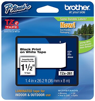 TZe Tapes Genuine Brother 112 36mm Black on White TZe PTouch Tape for Brother PT9600 PT9600 Label Maker