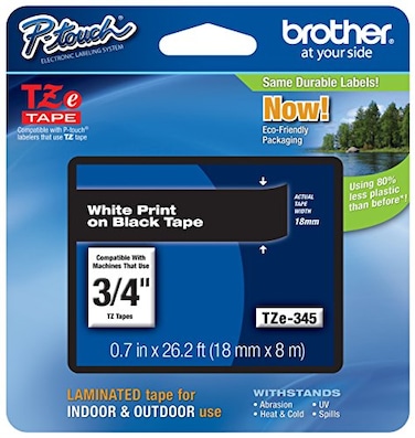 TZe Tapes Genuine Brother 34 18mm White on Black TZe PTouch Tape for Brother PT1890 PT1890 Label Maker