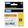 DYMO Rhino Industrial Vinyl Labels 34 Black Print on Orange Tape